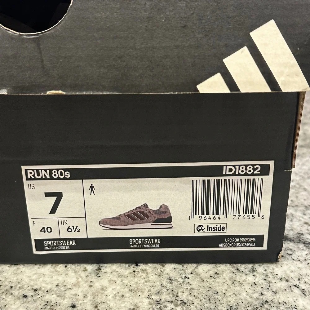 Adidas Mens 7 Run 80s Sneakers Grey Burgundy ID1882 Retro Running Lifestyle Shoe